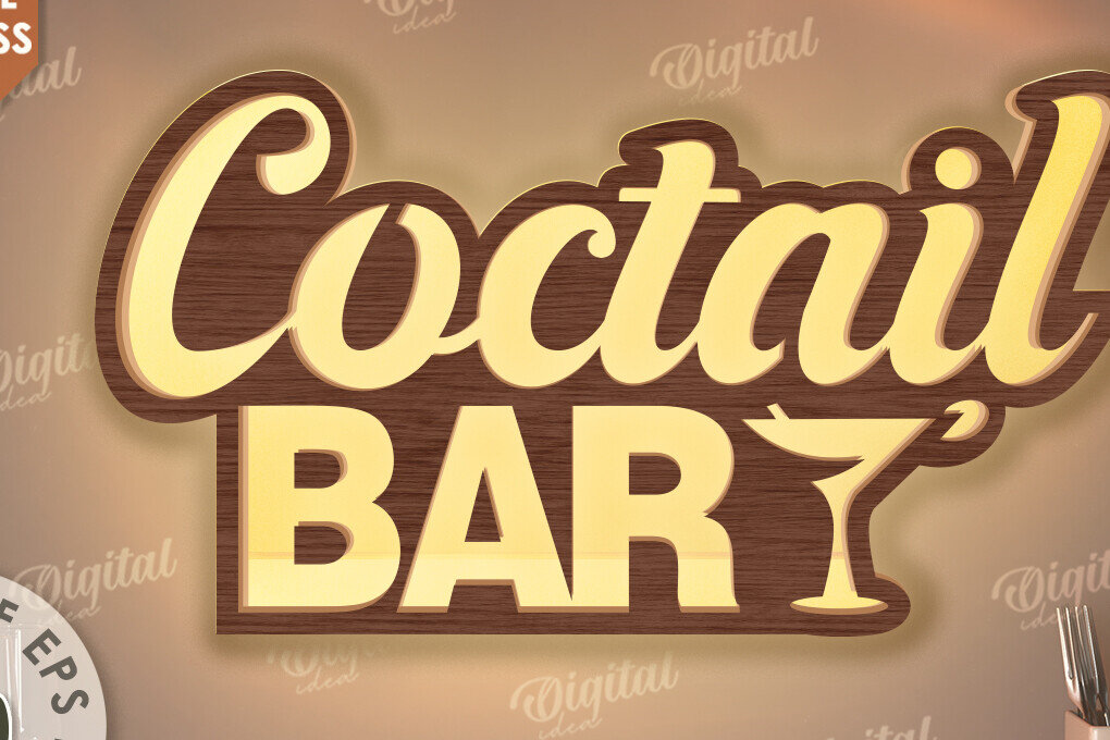 Intra απο ξύλο plywood 3mm-4mm πάχος 3D Κουζίνα Led Light Sign Cut  Δίασταση 30x20 cm INTRAFABR-117472766