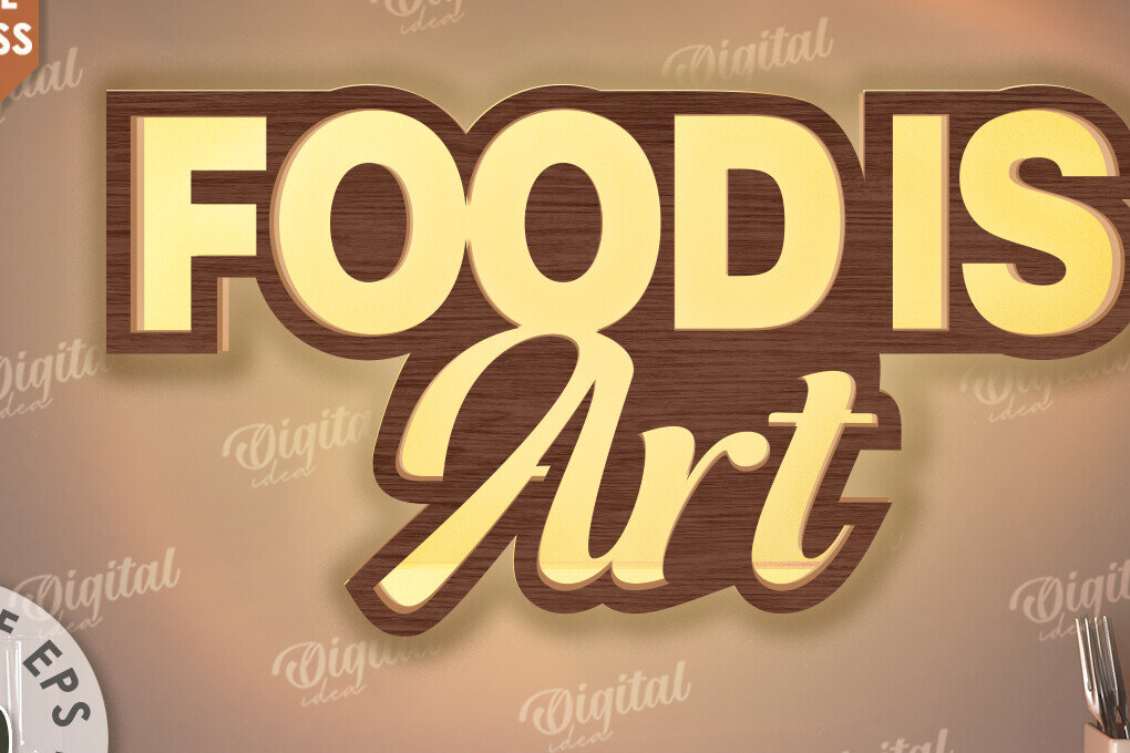 Intra απο ξύλο plywood 3mm-4mm πάχος 3D Κουζίνα Led Light Sign Cut  Δίασταση 30x20 cm INTRAFABR-117472859