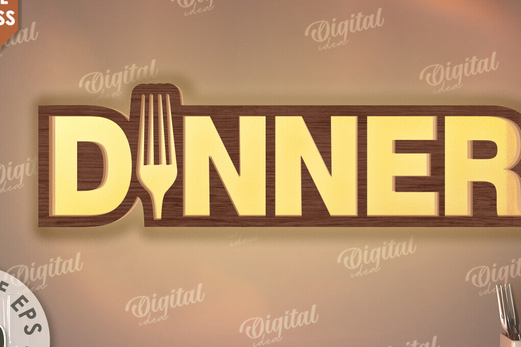 Intra απο ξύλο plywood 3mm-4mm πάχος 3D Κουζίνα Led Light Sign Cut  Δίασταση 30x20 cm INTRAFABR-117472903