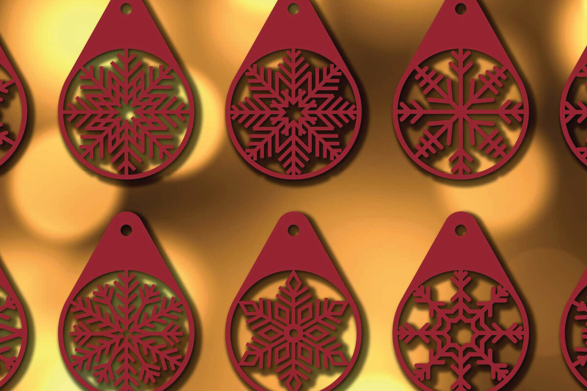 Σετ των 2 Intra απο ξύλο plywood 3mm-4mm πάχος Ετικέτα δώρου Χριστουγέννων τρισδιάστατη , κοπή Δίασταση 15x15 cm INTRAFABR-19245094