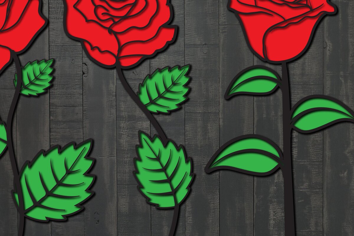 Σετ των 2 Intra απο ξύλο plywood 3mm-4mm πάχος 3D Layer Rose Δίασταση 25x25 cm INTRAFABR-41449270