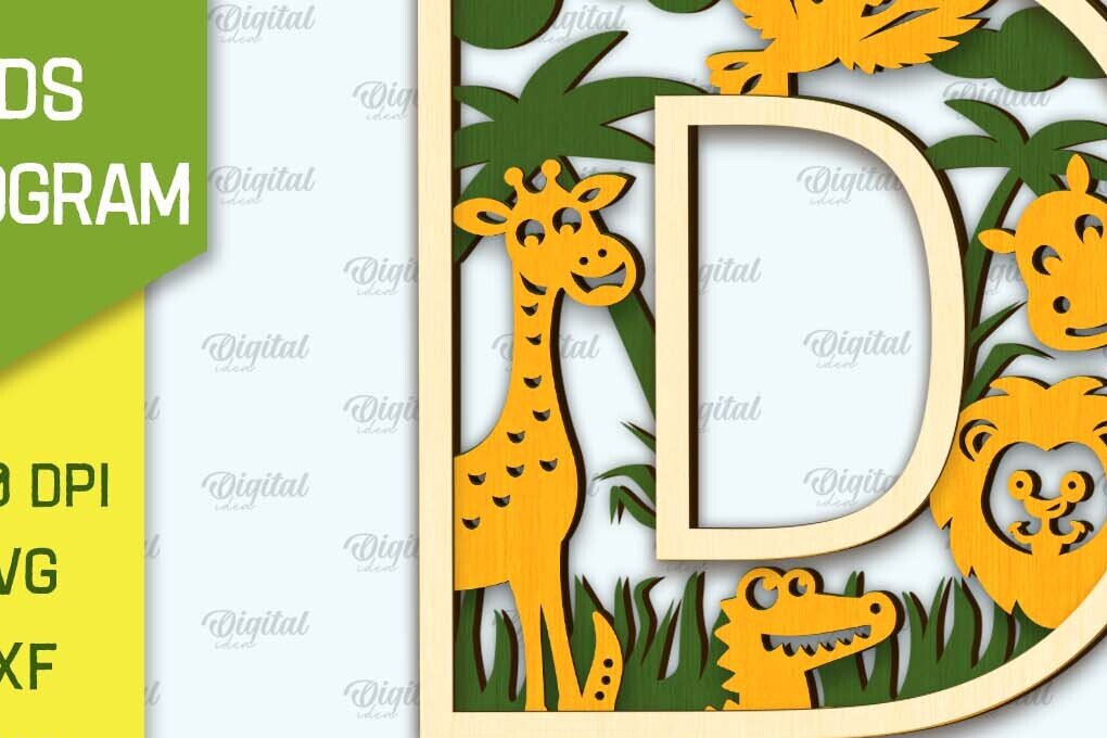 Intra απο ξύλο plywood 3mm-4mm πάχος Τρισδιάστατο μονόγραμμα κοπής με λέιζερ Letter D Δίασταση 30x20 cm INTRAFABR-105697327