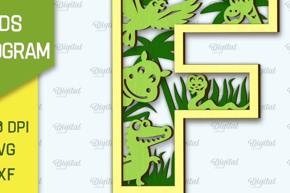 Intra απο ξύλο plywood 3mm-4mm πάχος Τρισδιάστατο μονόγραμμα κοπής με λέιζερ Letter F Δίασταση 30x20 cm INTRAFABR-105697406