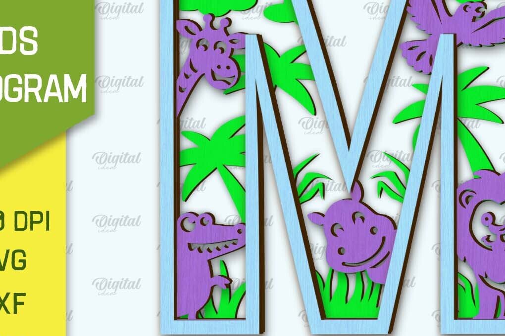 Intra απο ξύλο plywood 3mm-4mm πάχος Τρισδιάστατο μονόγραμμα κοπής με λέιζερ Letter M Δίασταση 30x20 cm INTRAFABR-107423796