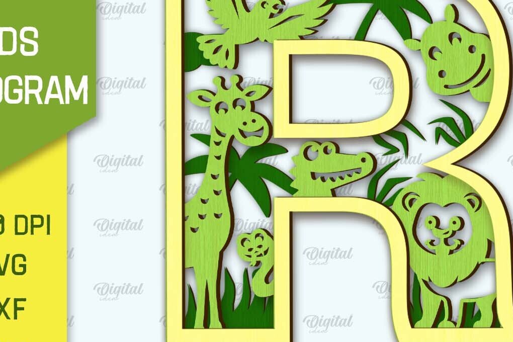 Intra απο ξύλο plywood 3mm-4mm πάχος Τρισδιάστατο μονόγραμμα κοπής με λέιζερ Letter R Δίασταση 30x20 cm INTRAFABR-108297050