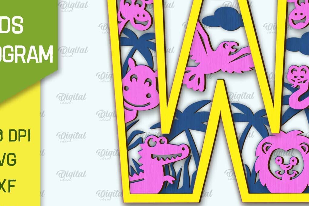 Intra απο ξύλο plywood 3mm-4mm πάχος Τρισδιάστατο μονόγραμμα κοπής με λέιζερ Letter W Δίασταση 30x20 cm INTRAFABR-108297895