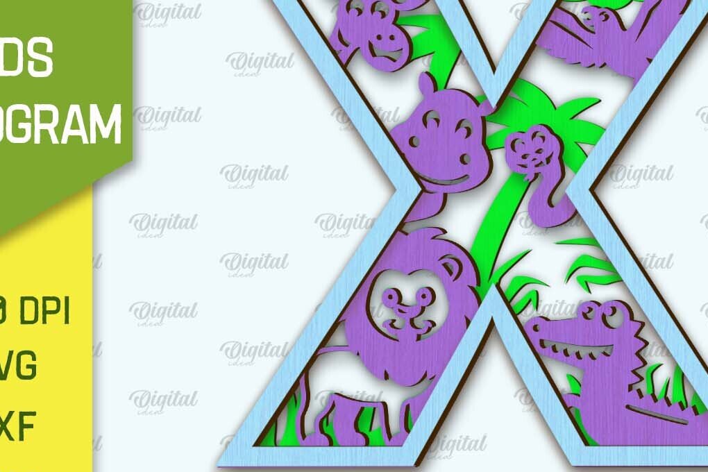 Intra απο ξύλο plywood 3mm-4mm πάχος Τρισδιάστατο μονόγραμμα κοπής με λέιζερ Letter X Δίασταση 30x20 cm INTRAFABR-108297918