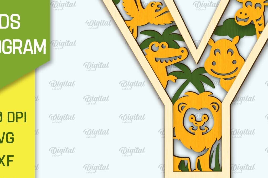 Intra απο ξύλο plywood 3mm-4mm πάχος Τρισδιάστατο μονόγραμμα κοπής με λέιζερ Letter Y Δίασταση 30x20 cm INTRAFABR-108297965