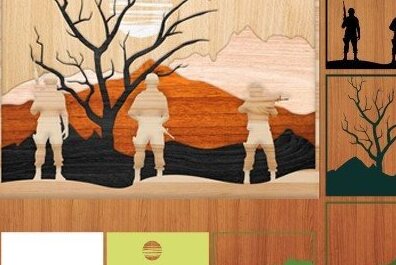 Intra απο ξύλο plywood 3mm-4mm πάχος 3D Soldier Δίασταση 20x30 cm INTRAFABR-32594525