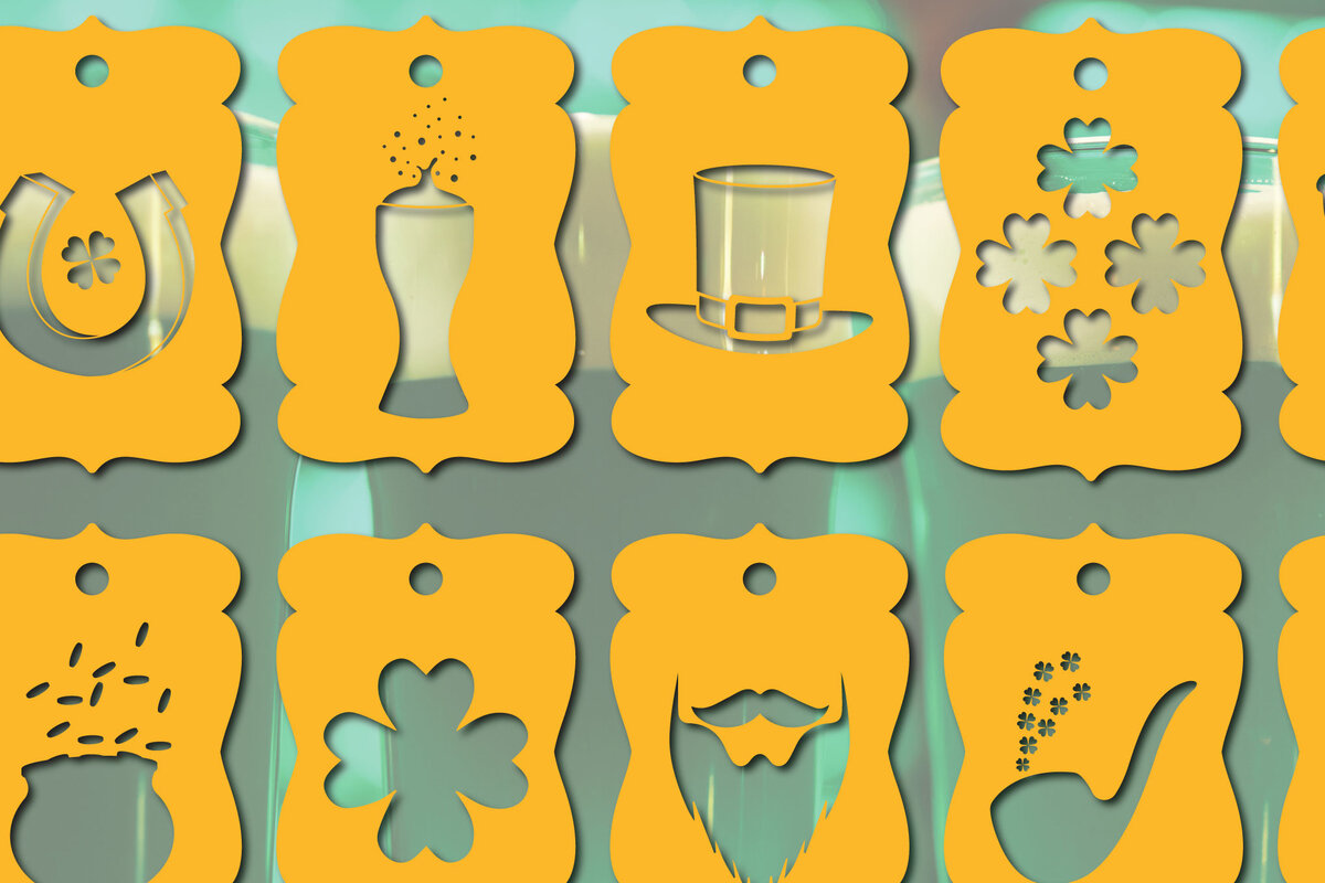 Σετ των 3 Intra απο ξύλο plywood 3mm-4mm πάχος 3D Ετικέτα δώρου St Patrick Δίασταση 2x3 cm INTRAFABR-63945630