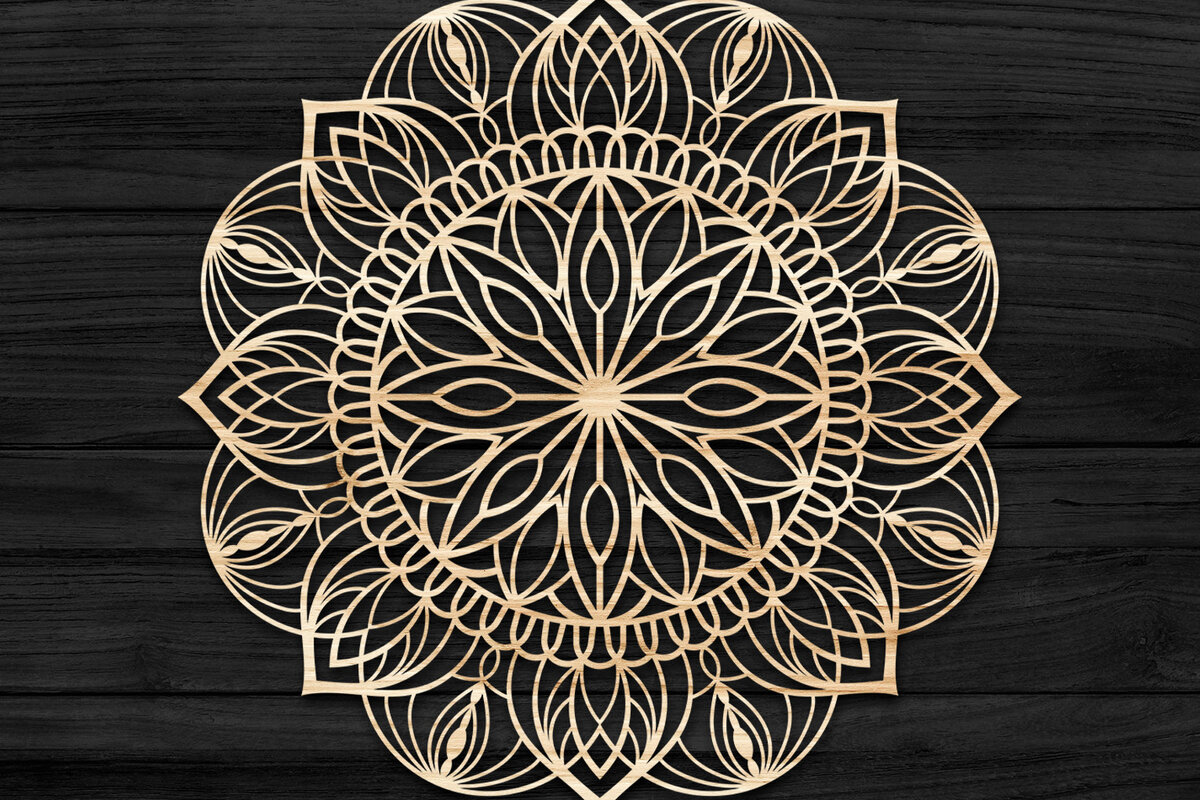 Intra απο ξύλο plywood 3mm-4mm πάχος Τρισδιάστατη , Mandala Δίασταση 30x30 cm INTRAFABR-73704628