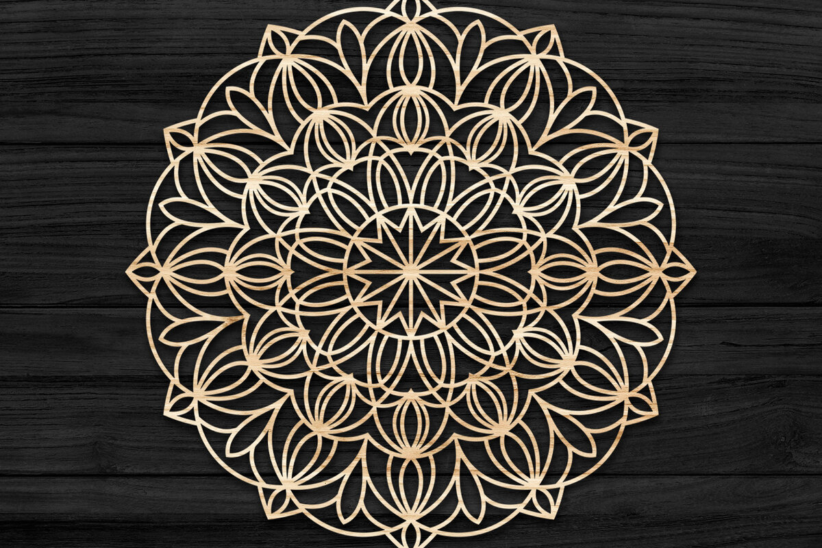 Intra απο ξύλο plywood 3mm-4mm πάχος Τρισδιάστατη , Mandala Δίασταση 30x30 cm INTRAFABR-73704336