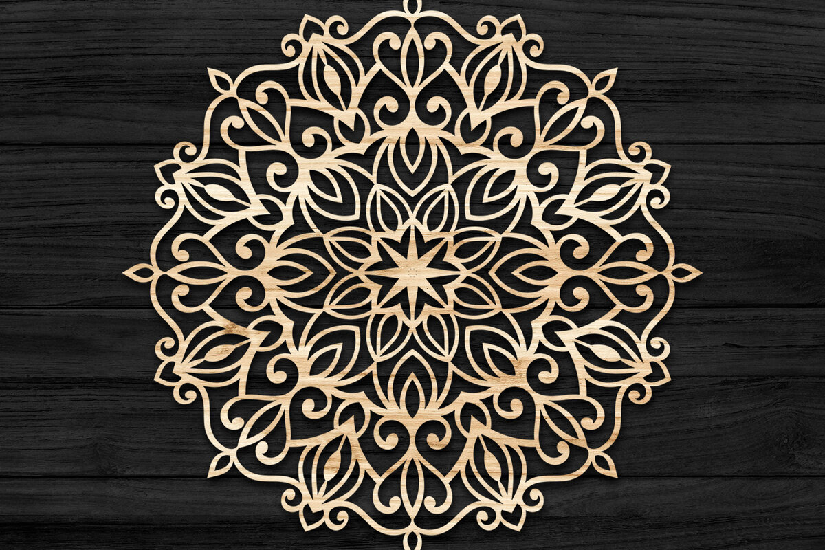 Σετ των 2 Intra απο ξύλο plywood 3mm-4mm πάχος Τρισδιάστατη , Mandala Δίασταση 30x30 cm INTRAFABR-73704399