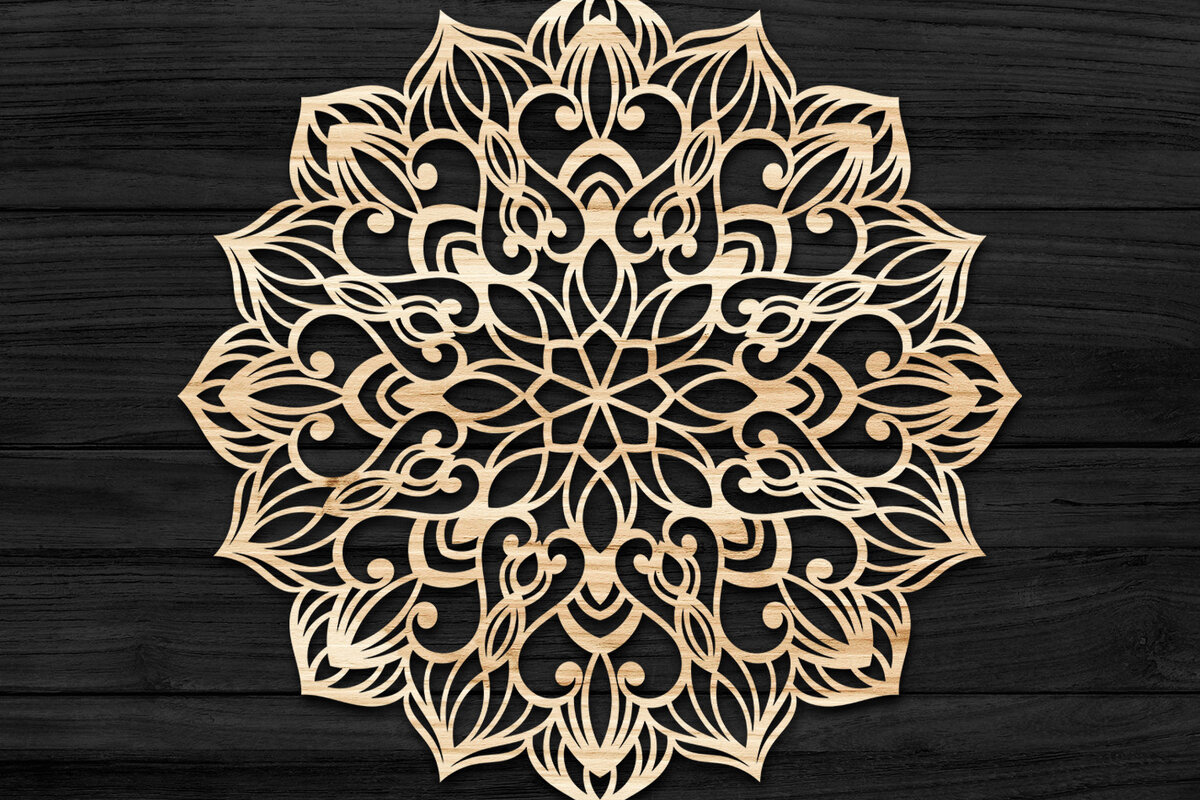 Intra απο ξύλο plywood 3mm-4mm πάχος Τρισδιάστατη , Mandala Δίασταση 30x30 cm INTRAFABR-73704405