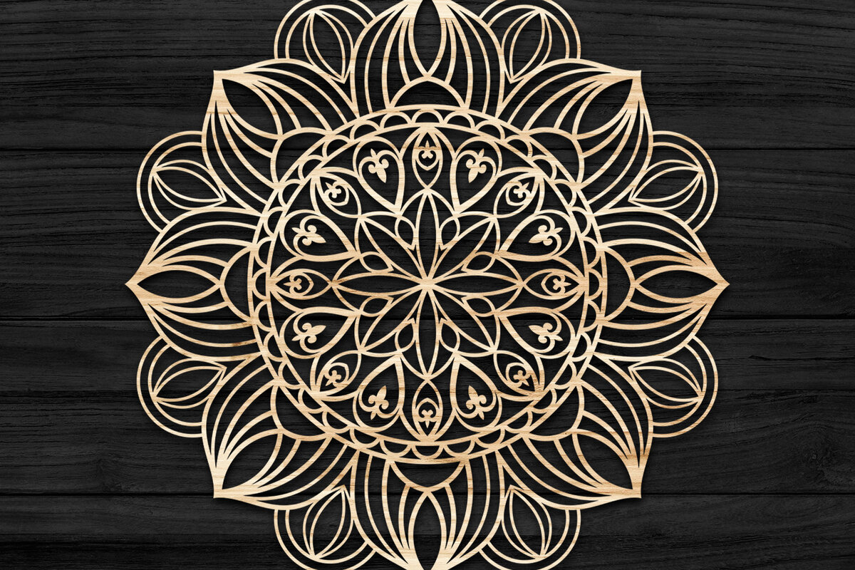 Intra απο ξύλο plywood 3mm-4mm πάχος Τρισδιάστατη , Mandala Δίασταση 30x30 cm INTRAFABR-73704418