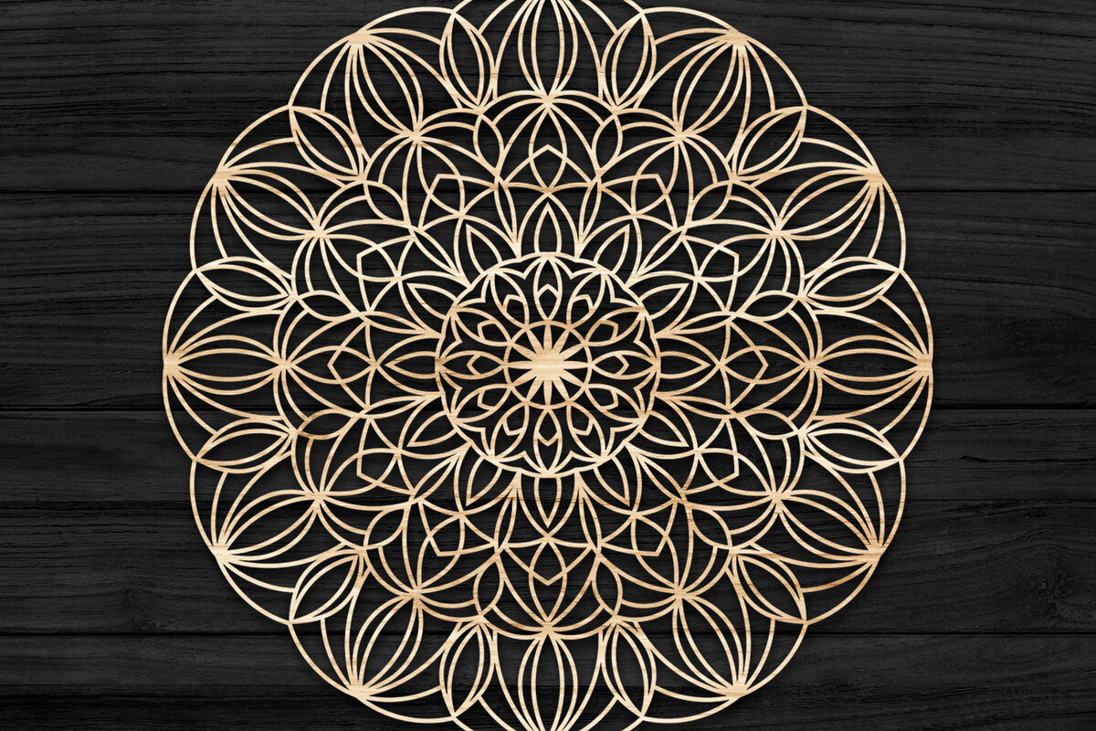 Intra απο ξύλο plywood 3mm-4mm πάχος Τρισδιάστατη , Mandala Δίασταση 30x30 cm INTRAFABR-73704318