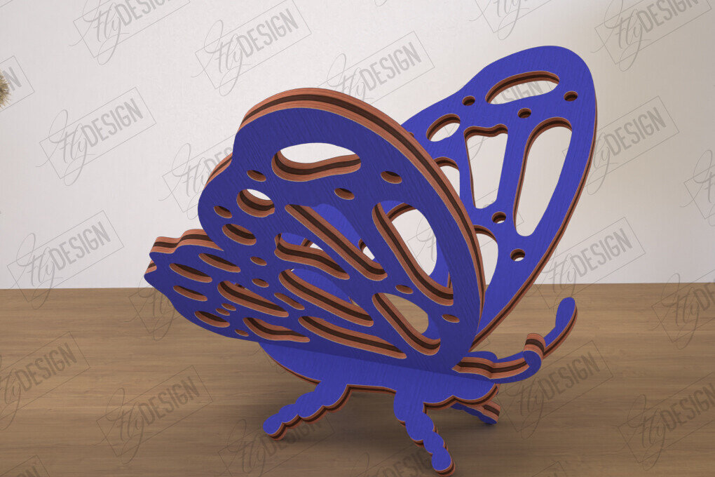 Intra απο ξύλο plywood 3mm-4mm πάχος 3D  Decor | Σχήμα πεταλούδας | CNC Δίασταση 30x20 cm INTRAFABR-113994382