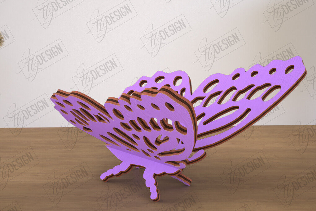 Intra απο ξύλο plywood 3mm-4mm πάχος 3D  Decor | Σχήμα πεταλούδας | CNC Δίασταση 30x20 cm INTRAFABR-113994398