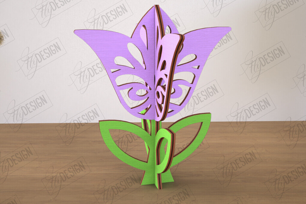 Intra απο ξύλο plywood 3mm-4mm πάχος 3D  Decor | Σχήμα λουλουδιών|Διακόσμηση σπιτιού Δίασταση 30x20 cm INTRAFABR-113994386