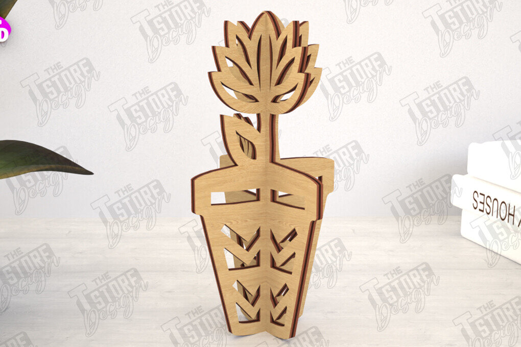 Intra απο ξύλο plywood 3mm-4mm πάχος 3D  Decor | Σχήμα λουλουδιών|Διακόσμηση σπιτιού Δίασταση 30x20 cm INTRAFABR-113992011