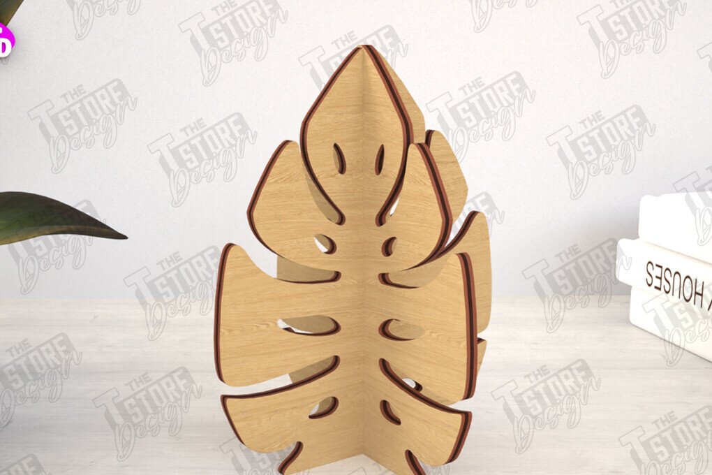 Intra απο ξύλο plywood 3mm-4mm πάχος 3D  Decor | Σχήμα φύλλου | Διακόσμηση σπιτιού Δίασταση 30x20 cm INTRAFABR-113992034