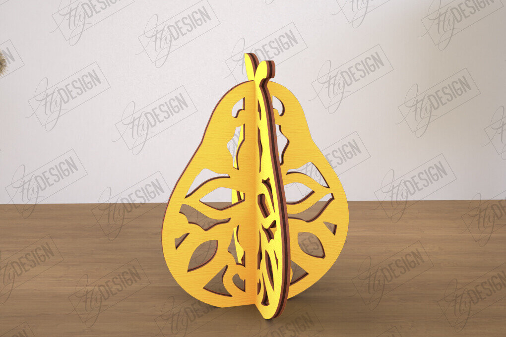 Intra απο ξύλο plywood 3mm-4mm πάχος 3D  Decor | Σχήμα αχλαδιού | Διακόσμηση σπιτιού Δίασταση 30x20 cm INTRAFABR-113994427