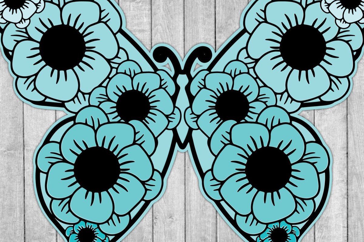 Σετ των 2 Intra απο ξύλο plywood 3mm-4mm πάχος 3D /Paper Cut Butterfly Δίασταση 15x15 cm INTRAFABR-39339834