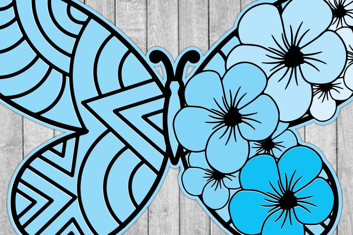 Σετ των 2 Intra απο ξύλο plywood 3mm-4mm πάχος 3D /Paper Cut Butterfly Δίασταση 15x15 cm INTRAFABR-39339837