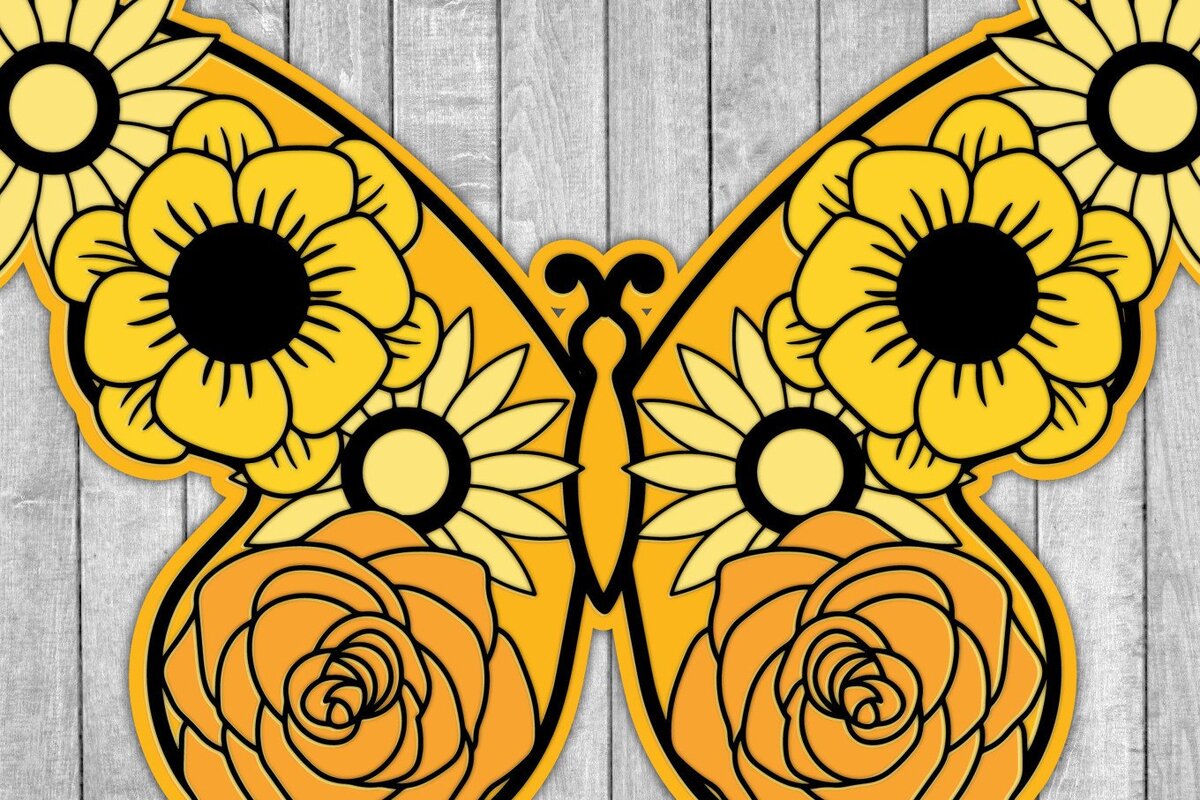 Σετ των 2 Intra απο ξύλο plywood 3mm-4mm πάχος 3D /Paper Cut Butterfly Δίασταση 15x15 cm INTRAFABR-39339829