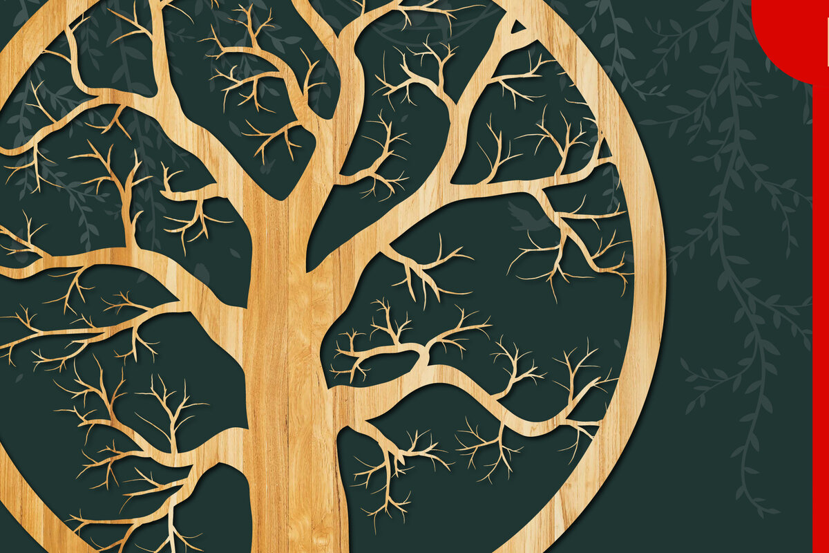 Intra απο ξύλο plywood 3mm-4mm πάχος Τρισδιάστατο λέιζερ/χαρτί Κόψτε δέντρο σε κύκλο Δίασταση 15x15 cm INTRAFABR-23303398