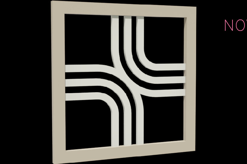 Σετ των 2 Intra απο ξύλο plywood 3mm-4mm πάχος Τρισδιάστατο πλέγμα κοπής με λέιζερ Nova 1 Δίασταση 15x15 cm INTRAFABR-4224963