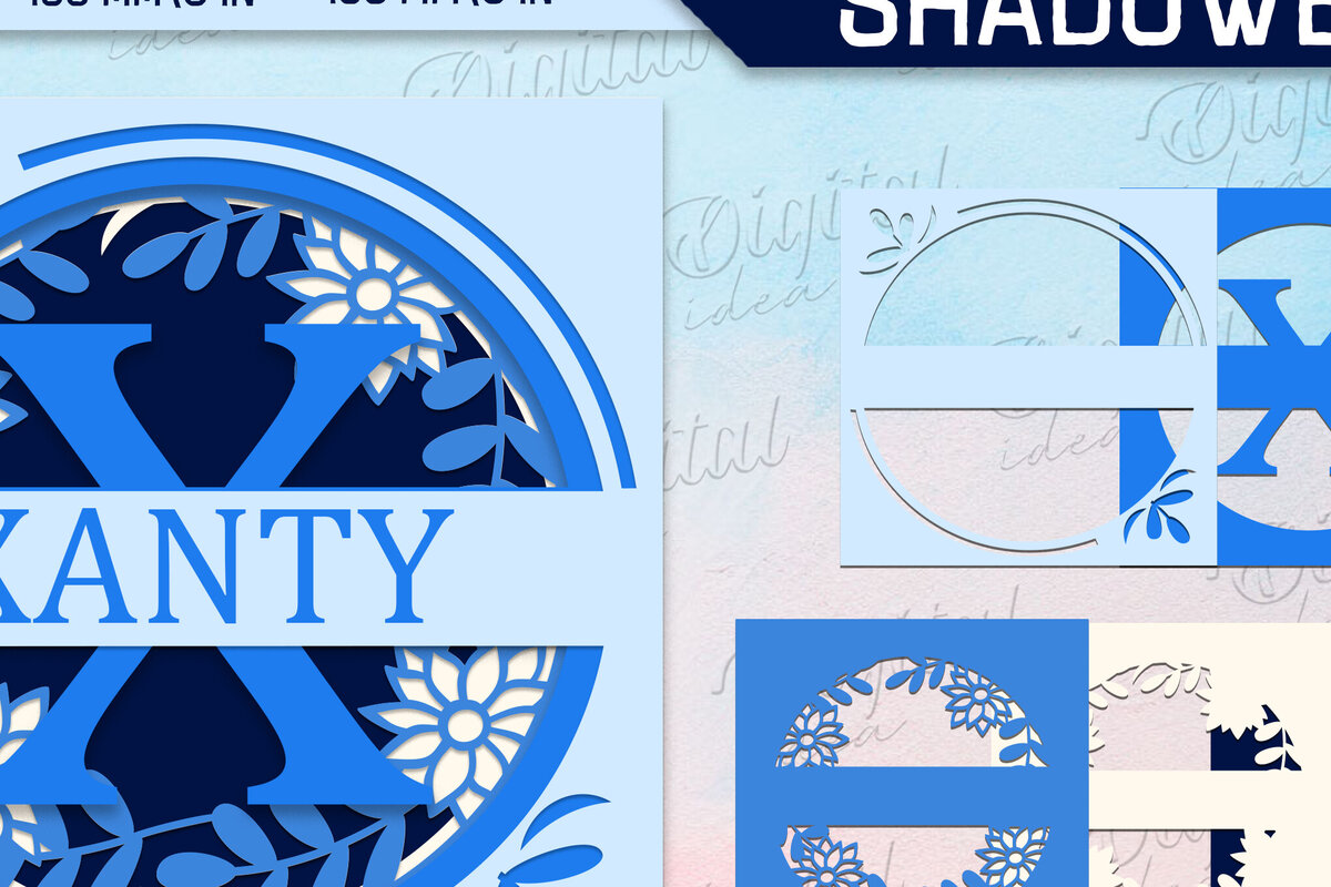 Σετ των 2 Intra απο ξύλο plywood 3mm-4mm πάχος 3D Layared Shadow Box Alphabet. Γράμμα Χ Δίασταση 25x25 cm INTRAFABR-85123957