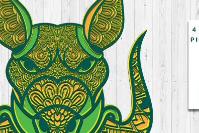 Intra απο ξύλο plywood 3mm-4mm πάχος Τρισδιάστατη προσώπου ζώων Δίασταση 30x20 cm INTRAFABR-35466482