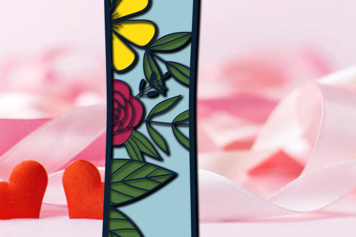 Σετ των 2 Intra απο ξύλο plywood 3mm-4mm πάχος 3d Layer Floral Alphabet I Δίασταση 15x15 cm INTRAFABR-28850564