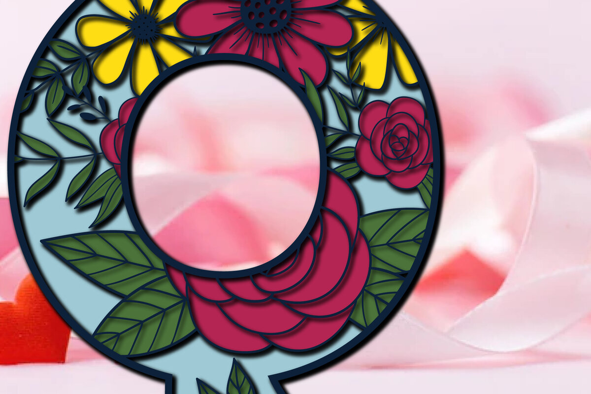 Σετ των 2 Intra απο ξύλο plywood 3mm-4mm πάχος 3d Layer Floral Alphabet Q Δίασταση 15x15 cm INTRAFABR-28877598