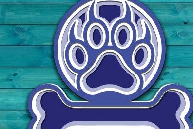 Intra απο ξύλο plywood 3mm-4mm πάχος Τρισδιάστατο πόδι σκύλου με κομμένο λέιζερ Δίασταση 30x20 cm INTRAFABR-46732849