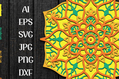 Intra απο ξύλο plywood 3mm-4mm πάχος 3D Layer Mandala Δίασταση 30x30 cm INTRAFABR-58719820