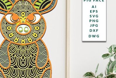 Intra απο ξύλο plywood 3mm-4mm πάχος 3d Layer Pig Animal Δίασταση 30x20 cm INTRAFABR-36316044