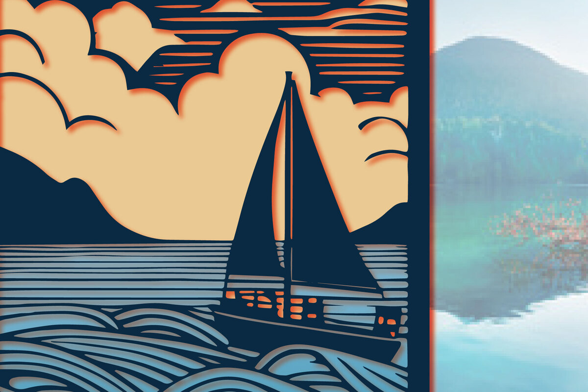 Intra απο ξύλο plywood 3mm-4mm πάχος 3D Layer Summer Sea Wall Art Δίασταση 40x40 cm INTRAFABR-96199880