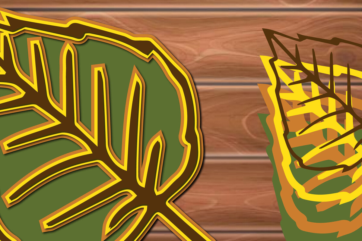 Σετ των 2 Intra απο ξύλο plywood 3mm-4mm πάχος 3D Layered Autumn Leaf Δίασταση 15x15 cm INTRAFABR-16968790