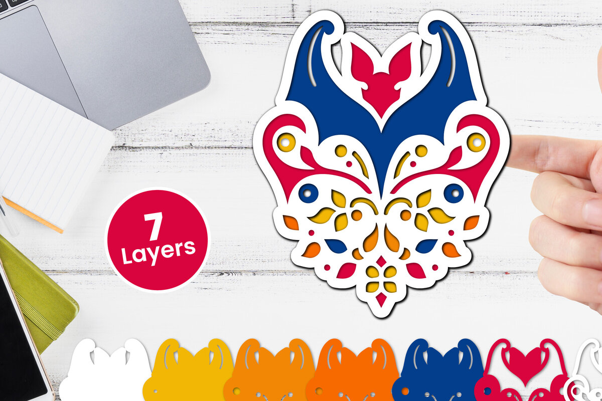 Σετ των 3 Intra απο ξύλο plywood 3mm-4mm πάχος Χαρτί νυχτερίδας με 3D στρώσεις, κοπής με λέιζερ Δίασταση 12x12 cm INTRAFABR-117090927