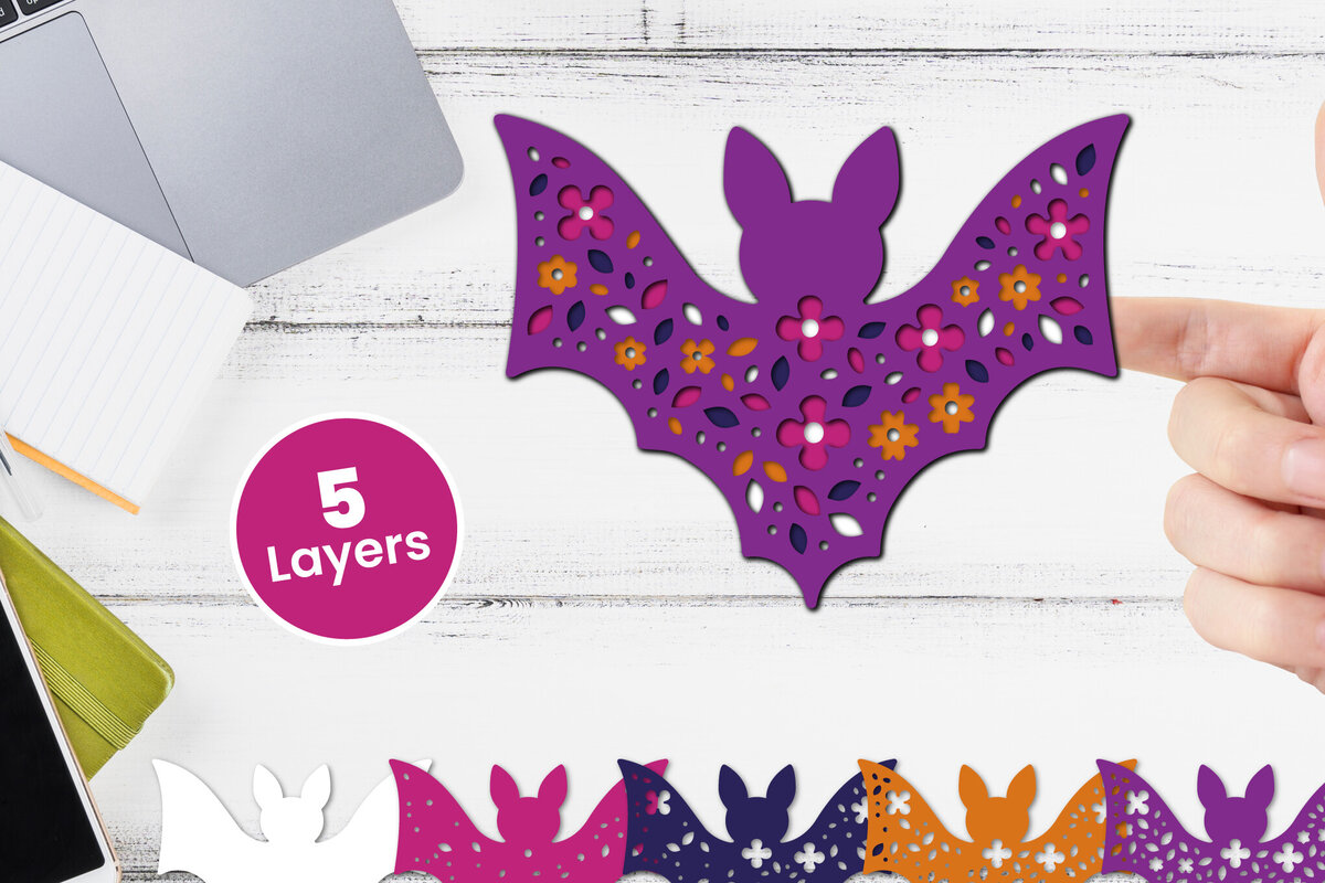 Σετ των 2 Intra απο ξύλο plywood 3mm-4mm πάχος Χαρτί νυχτερίδας με 3D στρώσεις, κοπής με λέιζερ Δίασταση 12x12 cm INTRAFABR-117090897