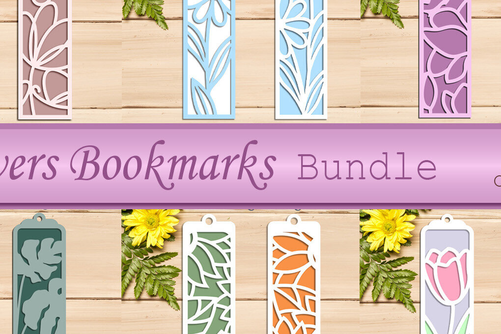 Σετ των 2 Intra απο ξύλο plywood 3mm-4mm πάχος Τρισδιάστατοι σελιδοδείκτες με επίπεδα με λουλούδια Δίασταση 10x20 cm INTRAFABR-113197201