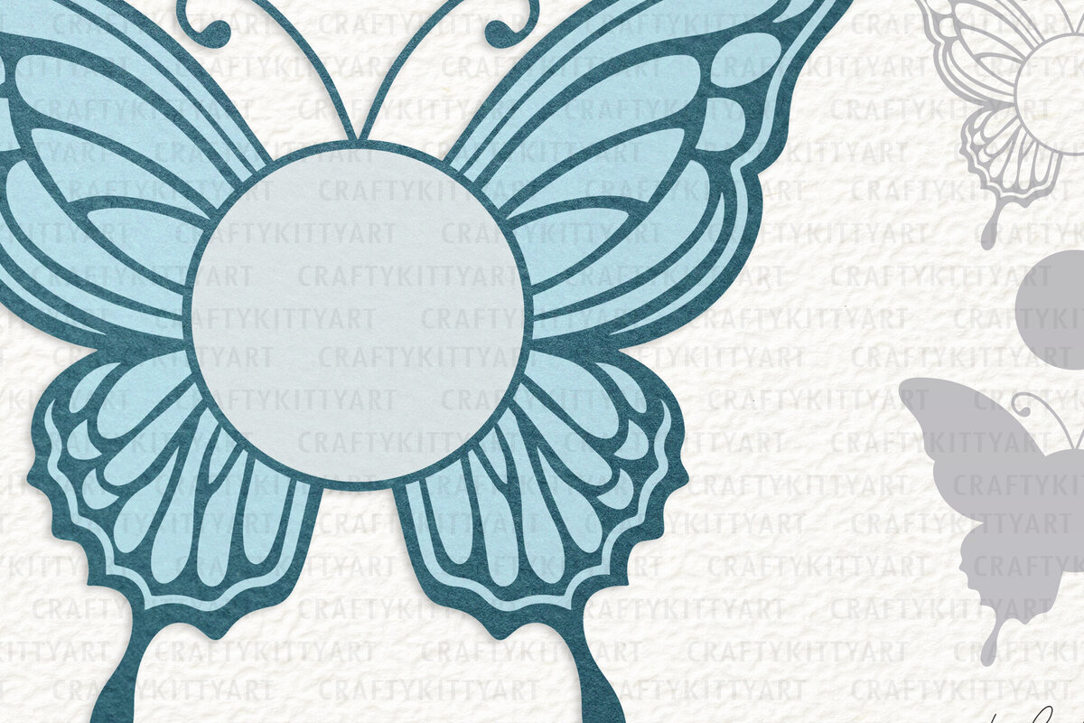 Σετ των 3 Intra απο ξύλο plywood 3mm-4mm πάχος Πλαίσιο μονογράμματος με 3d Layered Butterfly Δίασταση 7x7 cm INTRAFABR-121209801