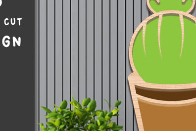 Intra απο ξύλο plywood 3mm-4mm πάχος Αυτοκόλλητο τοίχου με 3d ed Cactus Cut  Δίασταση 40x40 cm INTRAFABR-68736074