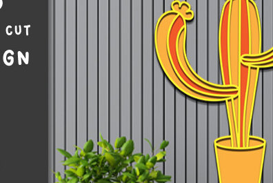 Intra απο ξύλο plywood 3mm-4mm πάχος Αυτοκόλλητο τοίχου με 3d ed Cactus Cut  Δίασταση 40x40 cm INTRAFABR-68736100