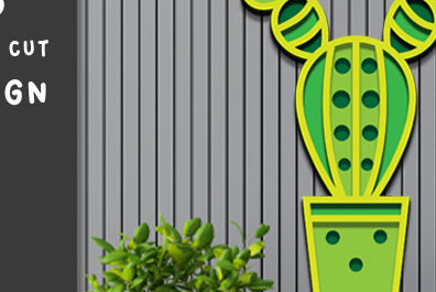 Intra απο ξύλο plywood 3mm-4mm πάχος Αυτοκόλλητο τοίχου με 3d ed Cactus Cut  Δίασταση 40x40 cm INTRAFABR-68736126