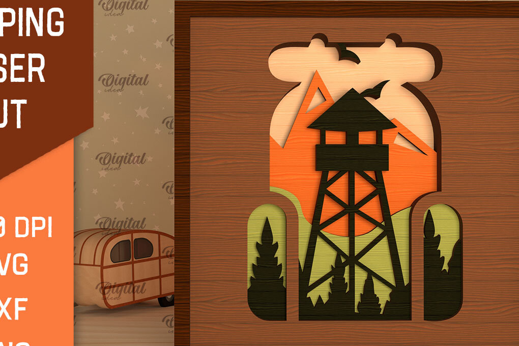 Intra απο ξύλο plywood 3mm-4mm πάχος 3D Layered Camping . Camping Δίασταση 30x20 cm INTRAFABR-96207018