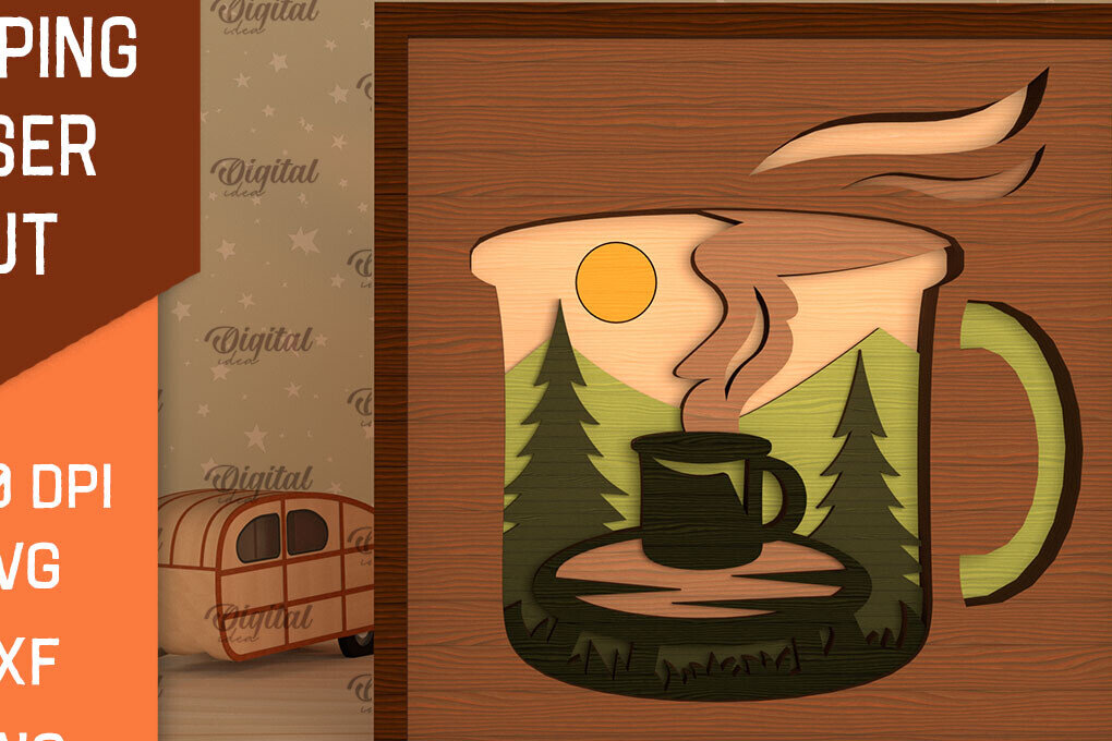 Intra απο ξύλο plywood 3mm-4mm πάχος 3D Layered Camping . Camping Δίασταση 30x20 cm INTRAFABR-96207053