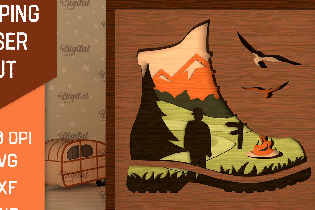 Intra απο ξύλο plywood 3mm-4mm πάχος 3D Layered Camping . Camping Δίασταση 30x20 cm INTRAFABR-96207083